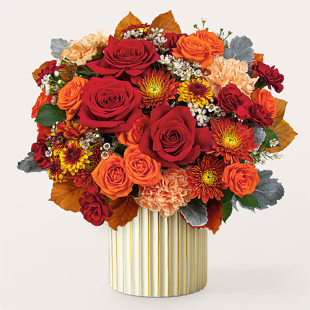Merlot Bouquet with Ivory Vase – HOORAY'S FROM HOLLYWOOD, Hollywood FL