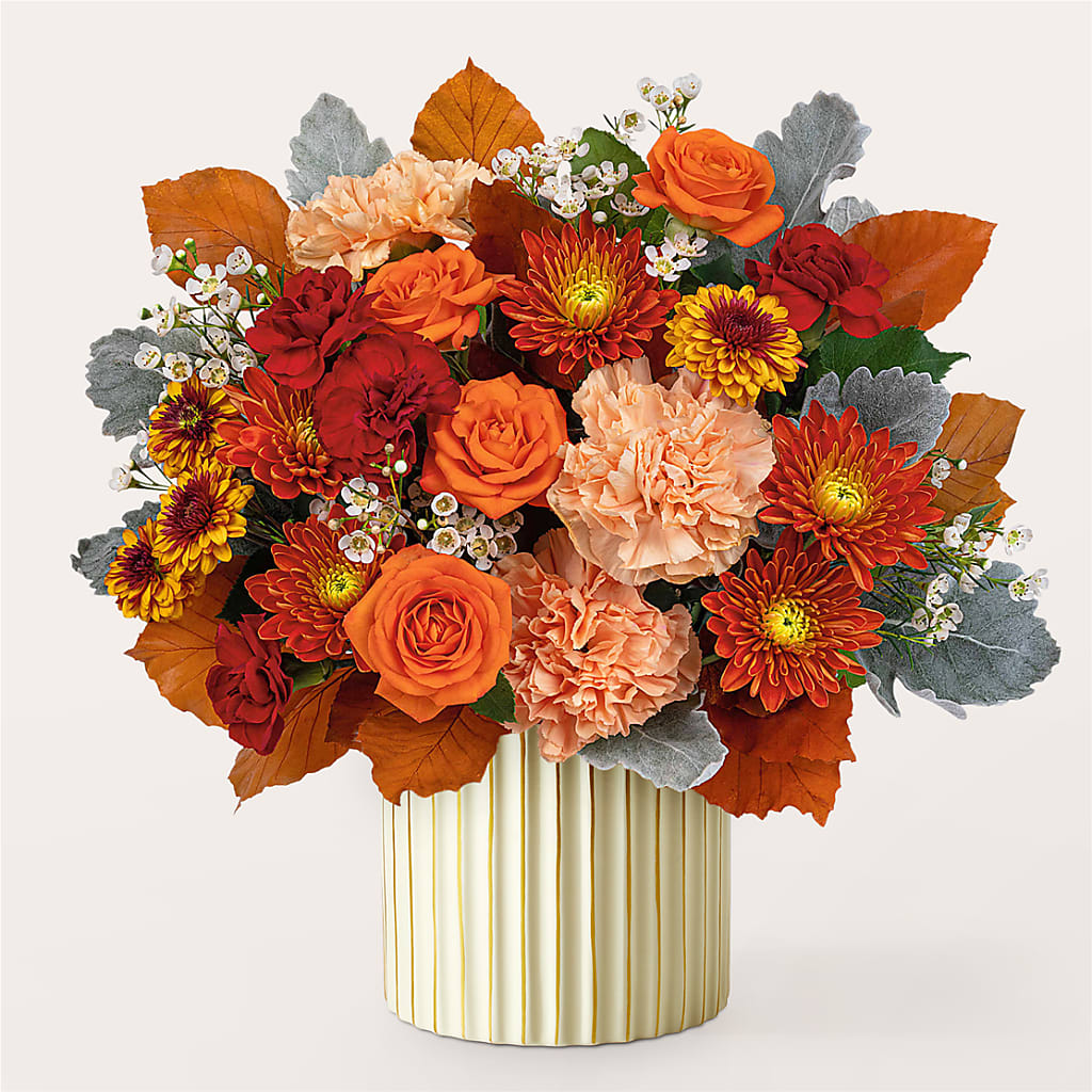 Merlot Bouquet with Ivory Vase – HOORAY'S FROM HOLLYWOOD, Hollywood FL